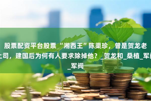 股票配资平台股票 “湘西王”陈渠珍，曾是贺龙老上司，建国后为何有人要求除掉他？_贺龙和_桑植_军阀